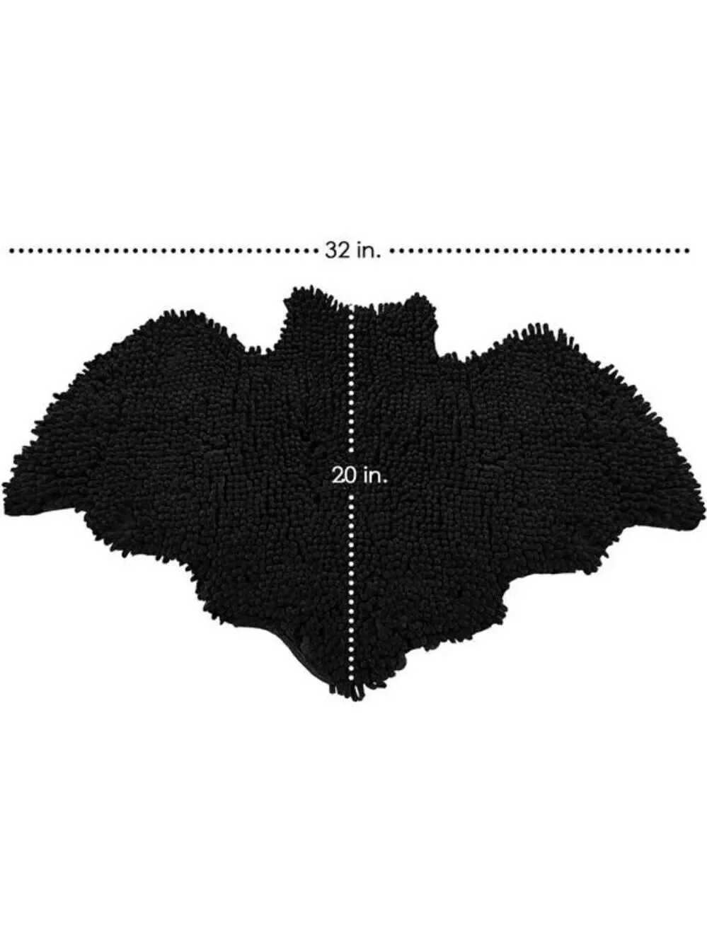Goth Bat Bathroom Rug Non Slip Chenille Bath Mat Soft Absorbent Washable Decor